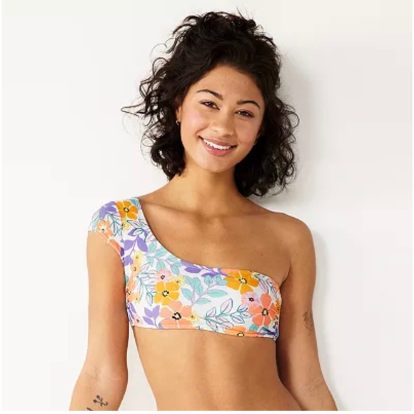 Junior Ninety-Nine XXL (19) Wild Grdn Bikini NWT One shoulder Removable bra cups - Picture 2 of 9